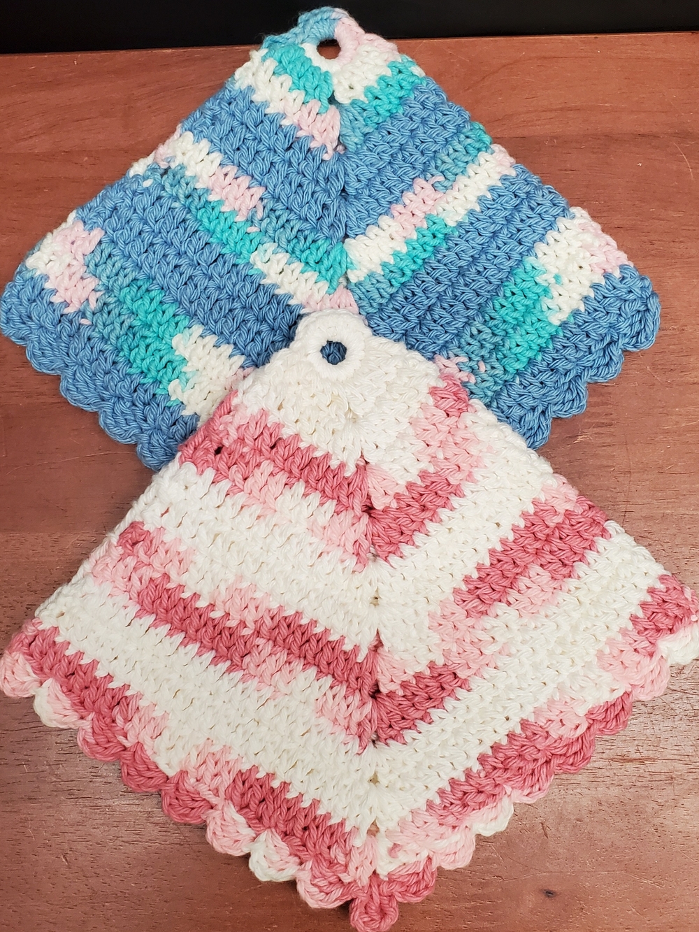 Handmade Granny Core Double Crochet Cotton Potholders Hot Pads Trivet